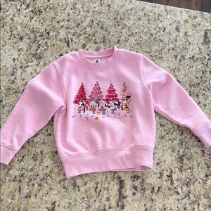 Pink Kids Sweatshirt with Disney Characters